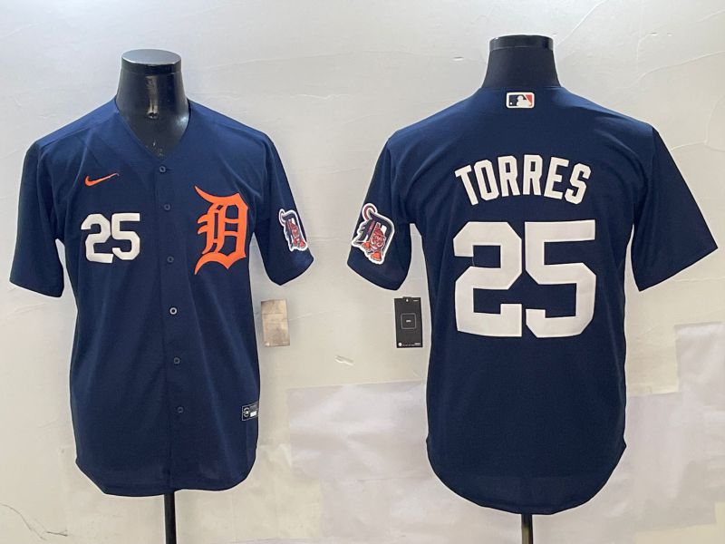 Men Detroit Tigers #25 Torres Drak Blue Game 2025 Nike MLB Jersey style 3122->detroit tigers->MLB Jersey